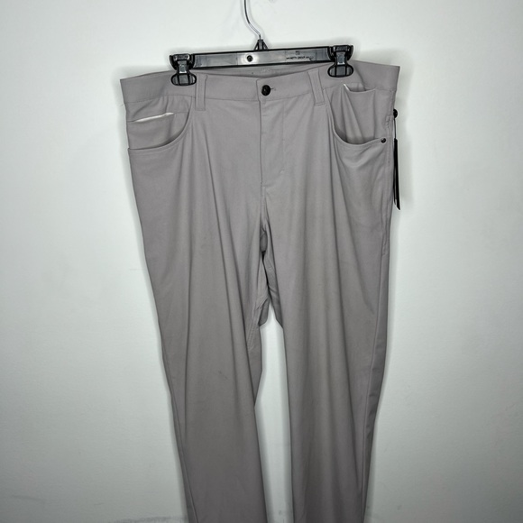 R51 Grey Flat Front Polyester Pants Men’s 36 W 32 L Owl Grey
